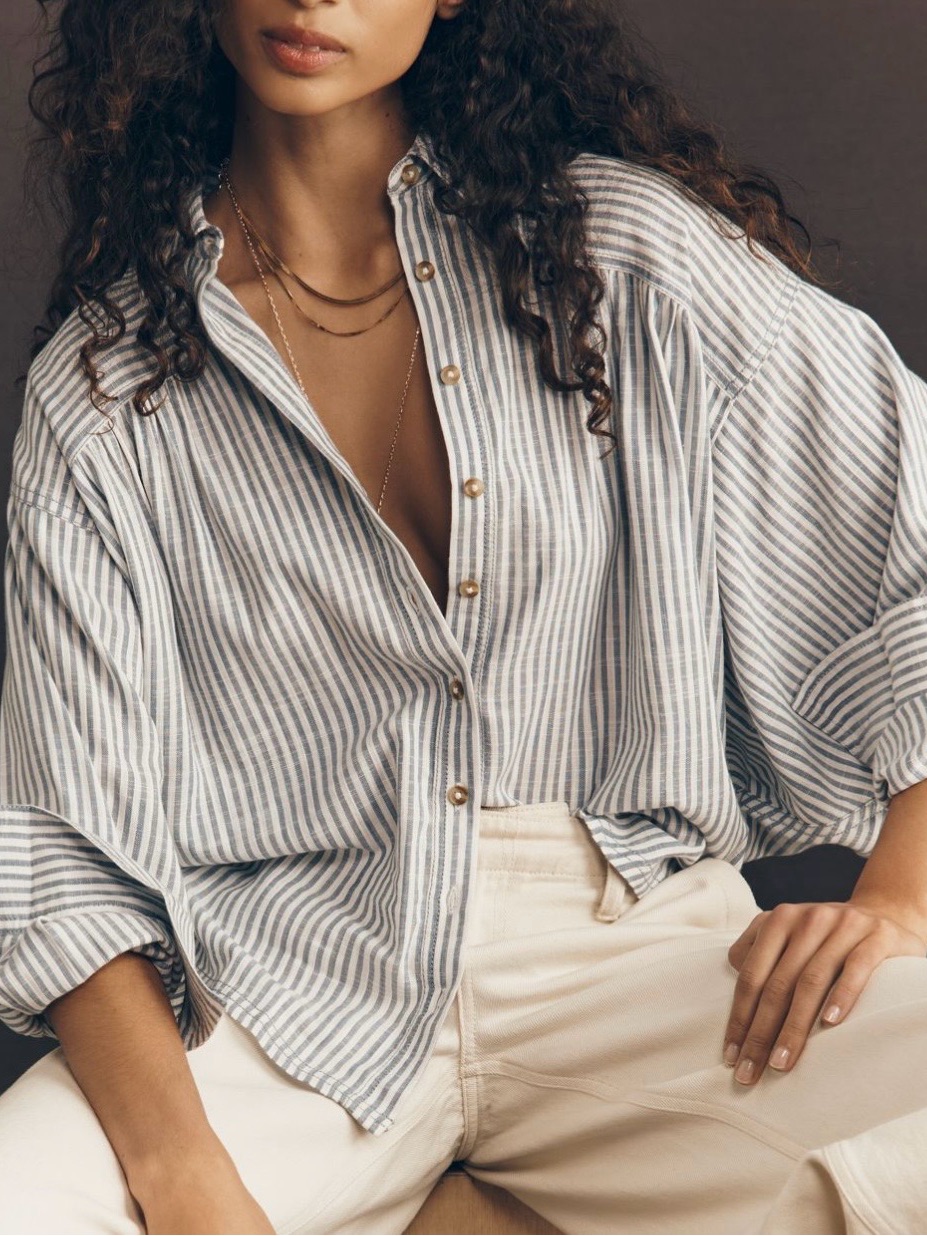 Issy Batwing Buttondown Shirt By Pilcro